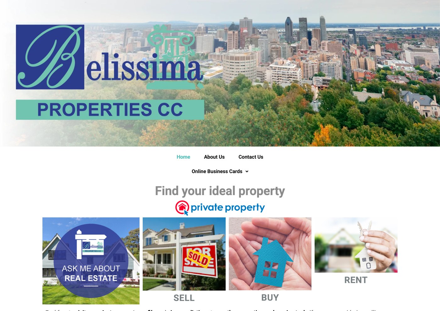 Belissima Properties, website
