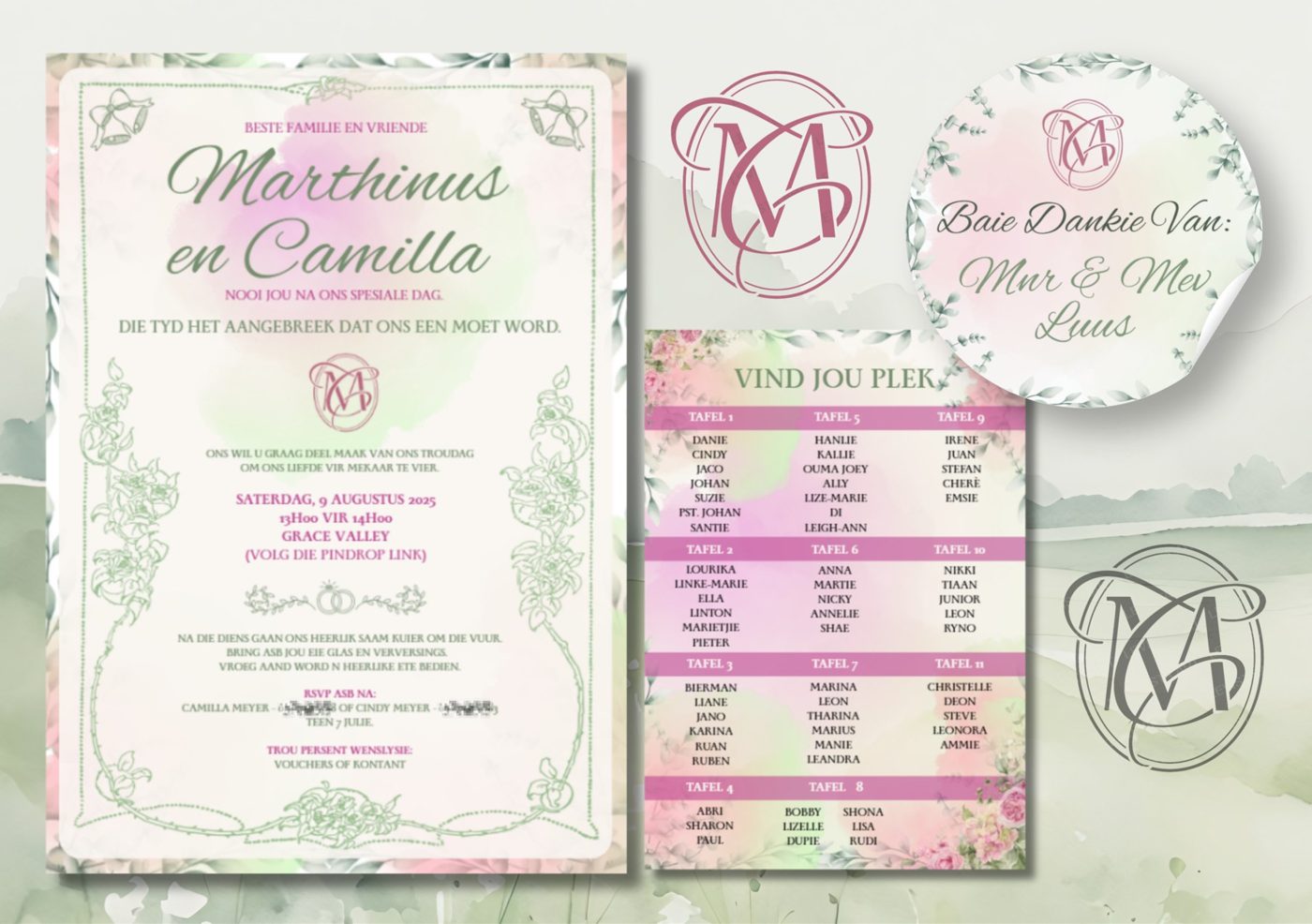 Luus Wedding, stationery suite